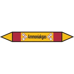 Rohrleitungskennzeichen Ammoniakgas - 187x26 mm Folie selbstklebend