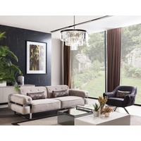 JVmoebel Sofa, Sofagarnitur 3 1 Sitzer Stoff 3x Couchtisch Design Couch Polster Sofas grau