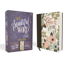 Zondervan Niv, Beautiful Word Bible, Updated Edition, Peel/Stick Bible Tabs, Cloth over Board, Red Letter, Comfort Print