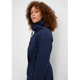 bonprix Baumwoll-Kurzparka mit Stehkragen talliert, blau, Gr.48, Vielseitig kombinierbare sportliche Jacke mit Taschen aus Baumwolle, aus 100% Baumwolle
