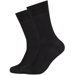 2er Pack camano Soft Mercerised Business Crew Socken Herren 0005 - black 43-46