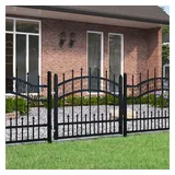 vidaXL Zauntor Speerspitze Schwarz 103x75 cm Pulverbeschichteter Stahl