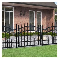 vidaXL Zauntor Speerspitze Schwarz 103x75 cm Pulverbeschichteter Stahl