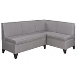 RODNIK Eckbank Look in grau, Sitzbank, Polsterbank mit Stauraum Truhenbank 167x120 cm kurzer Schenkel rechts)