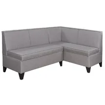 RODNIK Eckbank Look in grau, Sitzbank, Polsterbank mit Stauraum Truhenbank 167x120 cm kurzer Schenkel rechts)