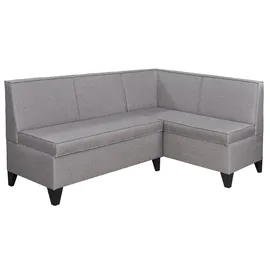 RODNIK Eckbank Look in grau, Sitzbank, Polsterbank mit Stauraum Truhenbank 167x120 cm kurzer Schenkel rechts)