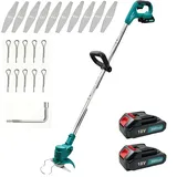 150W Akku Rasentrimmer, Rasenkantenschneider Kompatibel mit Makita Batterie, 18V Teleskopstab Motorsense mit 90° drehbarer Trimmerkopf, 10.000 U/min Freischneider, mit 2X 3000mAh Akkus