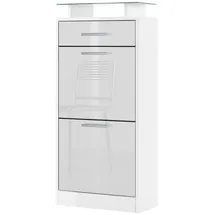 Vladon Loret V2 46 x 104 x 23 cm mit 1 Schublade weiß matt / weiß