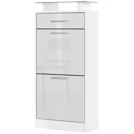 Vladon Loret V2 46 x 104 x 23 cm mit 1 Schublade weiß matt / weiß