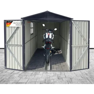 Albatros Premium Motorradgarage verzinktes Metall in Anthrazit (RAL 7016) 169x296x191cm Motorrad Unterstellplatz wetterfest