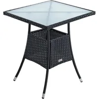 Estexo Polyrattan Balkontisch Rattan Tisch Beistelltisch Gartentisch 57 cm