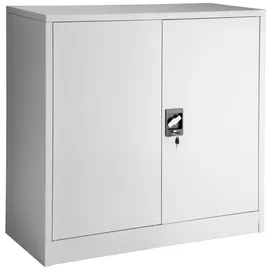 Tectake tectake® Aktenschrank aus pulverbeschichtetem Stahl, 2 höhenverstellbare Einlegeböden, 90 x 40 x 90 cm