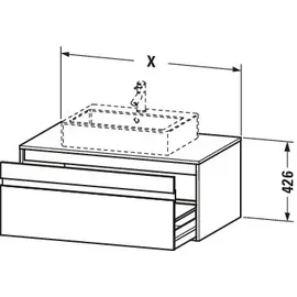 Duravit Ketho Waschtischunterschrank, 1 Auszug,