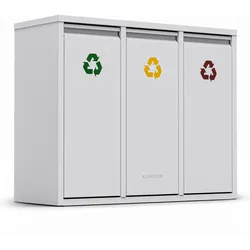 Klarstein Ordnungshüter 3 Mülleimer 45 Liter 3 Eimer Recycling Wandinstallation Weiß