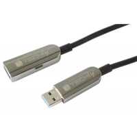 Techly USB 3.0 AOC Verlängerungskabel St./Bu. 10m schwarz