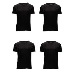 Jack & Jones Herren T-Shirt O-Neck & V-Neck Slim Fit 4er Pack Slim Fit Schwarz XXL