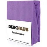 DH DEIN.HAUS Frottee Weiches Spannbetttuch 180 x 200 cm – Baumwolle, mit Gummizug, pflegeleicht, Bettlaken – Farbe: Violett