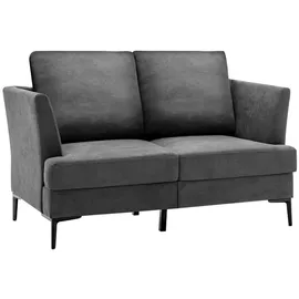 Costway Eckcouch Baumwolle/Polyester 2-Sitzer Grau