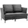 Costway Eckcouch Baumwolle/Polyester 2-Sitzer Grau
