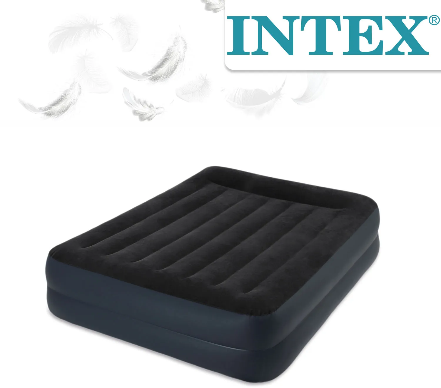 Intex Luftbett 203x152x42 cm mit integrierter Luftpumpe Gästebett