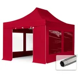 TOOLPORT Faltpavillon 3 x 4,5 m inkl. 4 Seitenteile Rot
