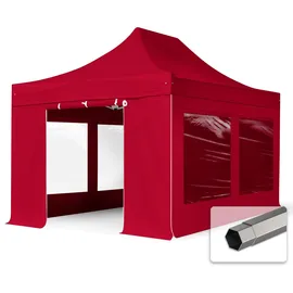 TOOLPORT Faltpavillon 3 x 4,5 m inkl. 4 Seitenteile Rot