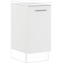 Auszugsunterschrank IMPULS KÜCHEN ""Prag und Valencia", Breite/Höhe: 40/72,3 cm, mit Soft-Close", weiß, B:40cm H:72,3cm T:57,6cm, Holzwerkstoff, Dekorfolie, Schränke, Küchenunterschrank, vormontiert, mit Auszug, mit Behälter für Wertstofftrennung