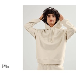 Nah/Studio Hoodie - nachhaltige Baumwolle - Gr. XL - ungefärbt