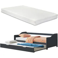 [en.casa] Sofabett Pederholm 90 x 200 cm Dunkelgrau