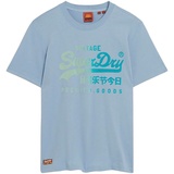 Superdry T-Shirt »TONAL VL GRAPHIC RELAXED TEE«, Gr. L, Drive blue heather) , 34269737-L
