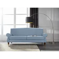 Home Affaire 3-Sitzer "Rennes", blau (blau uni), B:200cm H:90cm T:93cm, Samtoptik ( 100% Polyester);Baumwollmix (50% Baumwolle, 50% Polyester), Sofas, in Samtoptik oder Baumwoll-Mix