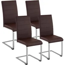Tectake tectake® Schwingstuhl, gepolstert mit Kunstlederbezug, flaches Stahlgestell in C-Form, 41 x 52 x 99 cm