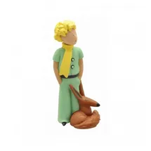 Plastoy Der kleine Prinz Figur Kleine Prinz mit Fuchs 7 cm - Gelb/Schwarz/Weiß