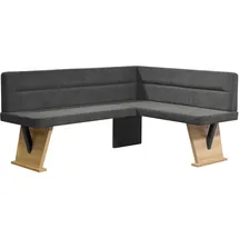 Home Affaire Eckbank HOME AFFAIRE "Laros", grau (anthrazit, dekor eiche ontario), B:182cm H:87,5cm T:141cm, Massivholz, Spanplatte, Sitzbänke, Eckbank, Bezug in verschiedenen Qualitäten und Farben