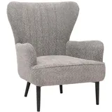 Mendler Lounge-Sessel HWC-K37, Cocktail-/Ohrensessel Polsterstuhl Retro Vintage Stoff Chenille (500g/m2) Öko-Tex ~ grau