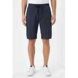 Boss Green Shorts BOSS GREEN "S Urbanex-Cargo", Herren, Gr. 58, N-Gr, blau (dunkelblau402), Web, Obermaterial: 100% Elastomultiester, unifarben, regular fit, Hosen Shorts, mit Cargotaschen Cargohose Stretchhose Businesshose Anzughose