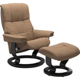 Stressless Relaxsessel STRESSLESS Mayfair Sessel Gr. Microfaser DINAMICA, Classic Base Schwarz, Relaxfunktion-Drehfunktion-PlusTMSystem-Gleitsystem, B/H/T: 75 cm x 99 cm x 73 cm, braun (sand dinamica) Lesesessel und Relaxsessel