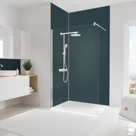 Schulte Duschrückwand Set Eck asymmetrisch DecoDesign 90 x 120 x 255 cm anthrazit