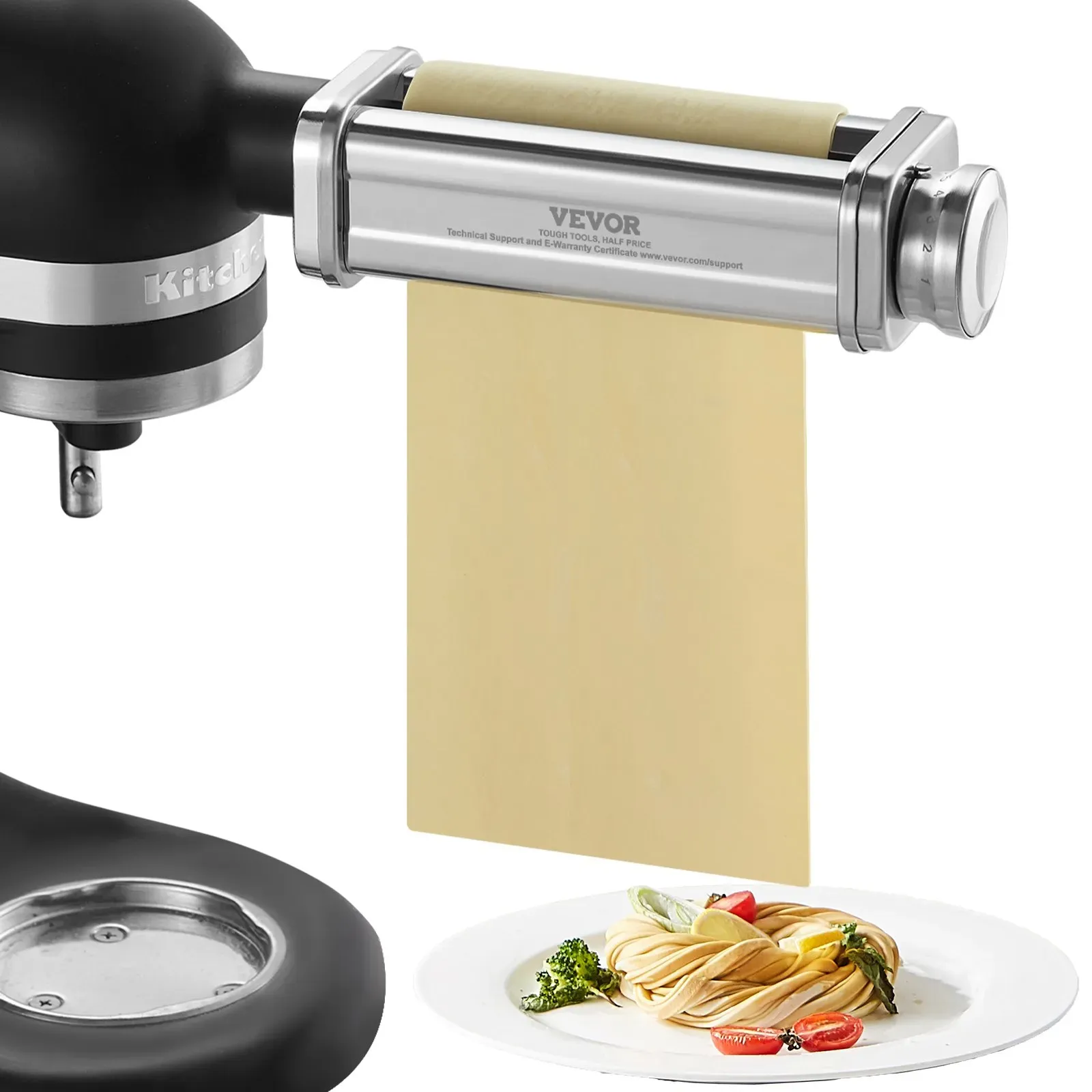 VEVOR Manuelle Nudelmaschine Edelstahl, Edelstahl Frische Manuell Pasta Walze Maschine Einstellbare Italienische Flachteigmaschine Pastamaker Nudelmaschine für Spaghetti, Lasagne, Tagliatelle