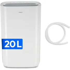 Medion DH20 Luftentfeuchter elektrisch (bis zu 100m3 (20m2), 20Liter/24h, 43db leise, elektrischer Raumentfeuchter, Normalbetrieb, Wäschemodus, ... - Weiß
