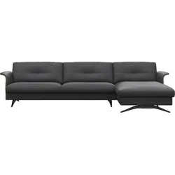 Ecksofa FLEXLUX "Glow, super bequem durch hochwertigem Sitzaufbau mit Federkern, L-Form", schwarz (deep schwarz), B:305cm H:81cm T:158cm, 100% Echteder, Sofas, Modernes skandinavisches Design