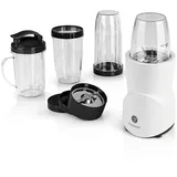 KOCHWERK Smoothie Maker 12-tlg | To-Go Deckel & 4 Mixbehälter | Weiß | Für Obst, Gemüse & Nüsse | Mit Ice-Crush Funktion