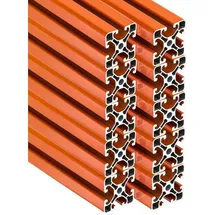 SCHMIDT systemprofile 10 Stück 2000mm Aluminium Profil 40x40mm Nut 8 Strebenprofil Orange 4040 Aluprofil Konstruktionsprofil 2m