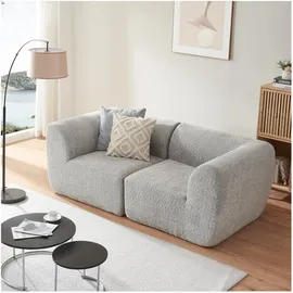 [en.casa] Modular Sofa 2-Sitzer Hurvas Bouclé Grau [en.casa]