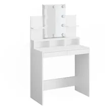 Vicco Schminktisch Ania Weiß 80 cm mit LED Beleuchtung