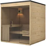 Swedheat Saunahaus Gartensauna Lilly naturbelassen 28 mm beige