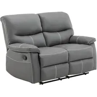 Vente-unique-Relaxsofa 2-Sitzer - Kunstleder - Grau - Canby