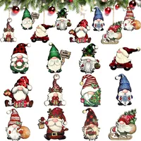 Weihnachten Holz Ornamente,Doyomtoy 24 Stück Weihnachtswichtel Holz Hängende Ornamente Weihnachten Anhänger Weihnachtsbaum Deko für Weihnachtsbaum Weihnachtsfeier