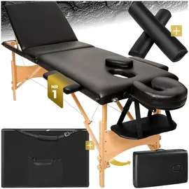 Tectake tectake® 3 Zonen Massageliege-Set, Breite 61 cm, Polsterung 3 cm, mit Holzgestell, 210 x 95 x 84 cm