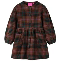 vidaXL Kinderkleid mit Langen Ärmeln Cognac 116